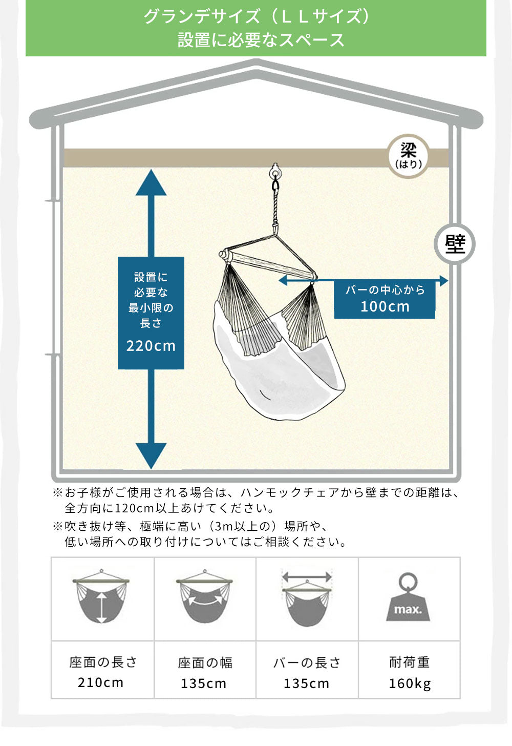 ハンモックチェア用取り付けセット ロープ長さ3m&取り付け用器具【La Siesta 正規品・製品保証付】