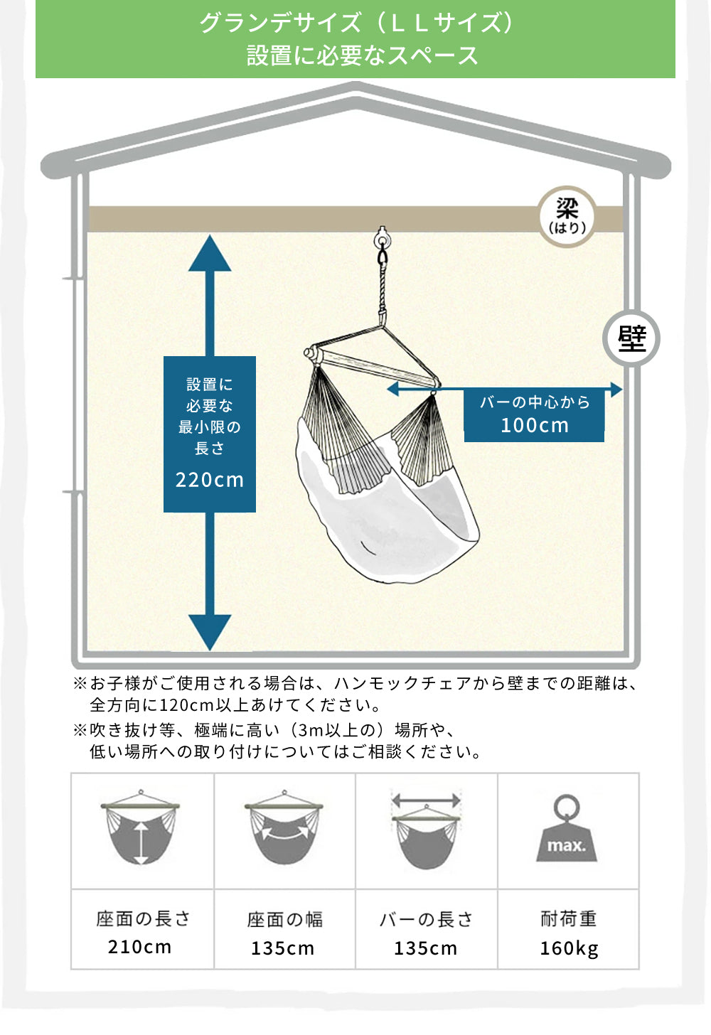 ハンモックチェア用取り付けセット